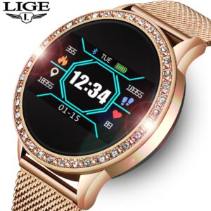 LIGE Ladies Smart Watch Women Blood Pressure Heart Rate Monitor Fitness tracker Sport Smart Band Alarm clock reminder Smartwatch