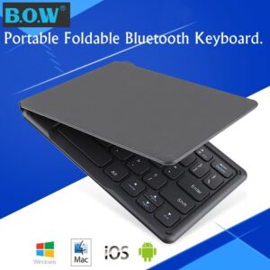 B O W HB022S Portable Foldable Universal Bluetooth Wireless Keyboard, Ergonomic Mini Keyboard For Ipad Android Mobile Phone.