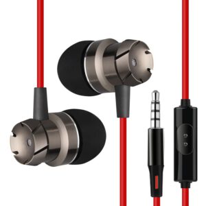 3.5mm Wired in-Ear Earphone Noise Cancel Technology,Waterproof Metal with Mic Volume Control